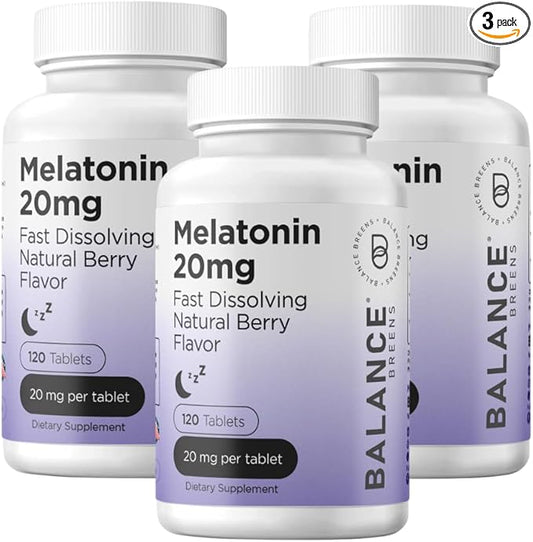 Melatonin 20mg, 100% Drug Free, Fast-Dissolve 120 Tablets