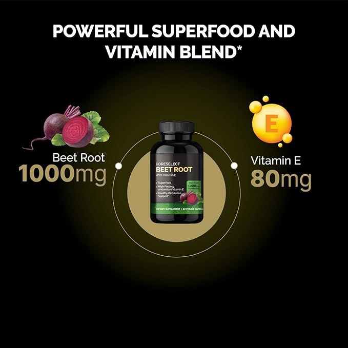 Beet Root 1000mg Capsules with Vitamin 60 Caps,