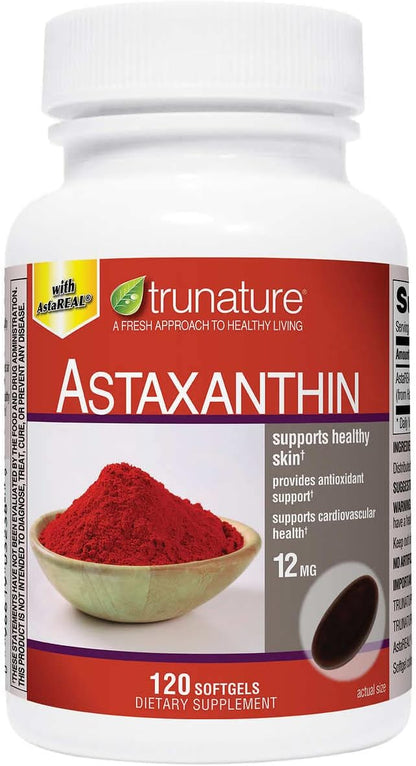 TruNature Astaxanthin Supports Healthy Skin & 12 mg, 120 Softgels