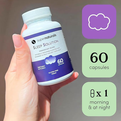 Health Sleep Solution, Sleep Supplement for Adults, Magnesium and Melatonin for Sleep Provides Natural Sleep Support, Vegan Ingredients, Gluten-Free Magnesium Sleep Supplement, 60 Capsules