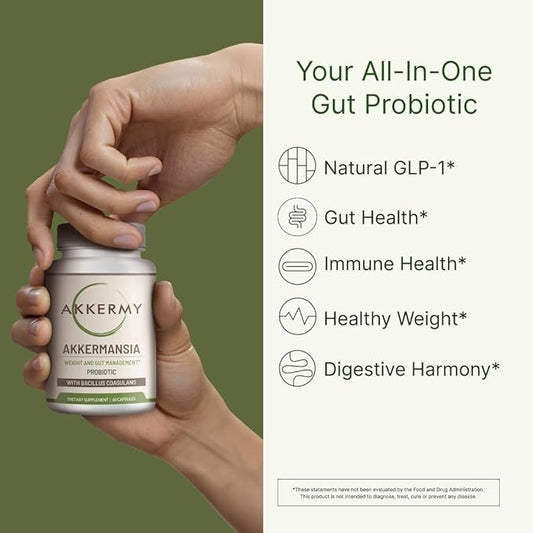 Akkermansia Muciniphila Probiotic for Weight & GLP-1 Boosting B2, D3 D3 & 60 Day