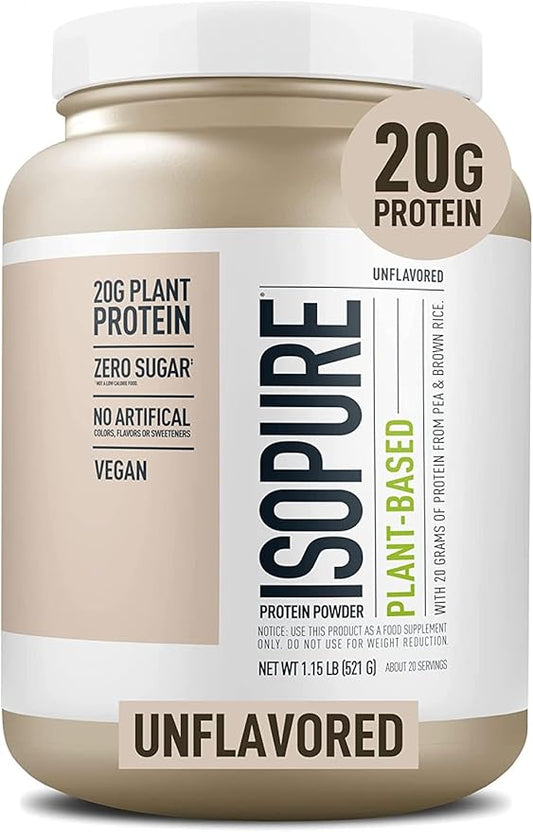 Isopure Unflavored Vegan Protein Powder, 20 Servings