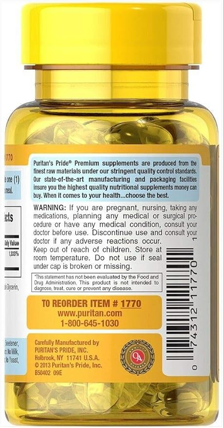 Puritan's Pride Vitamin E-400 Iu Softgels, 100 Count