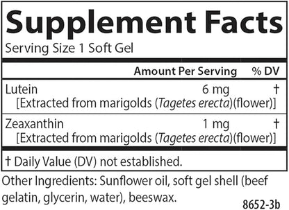 Carlson - Lutein, 6 mg, Healthy 180 Softgels