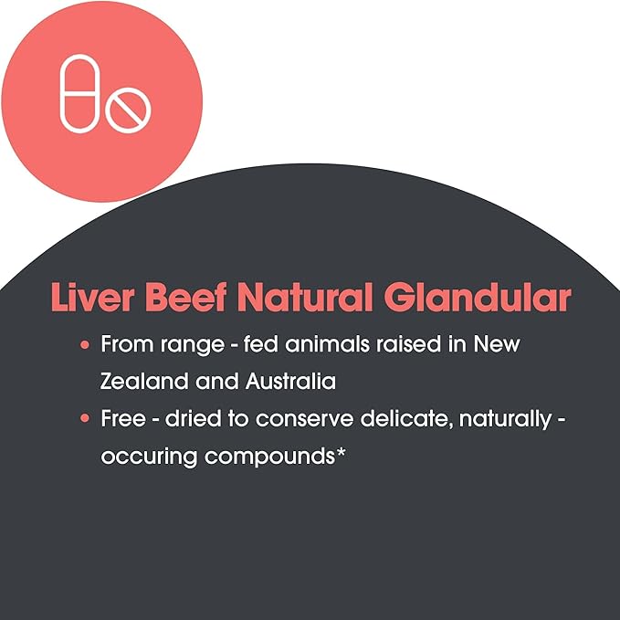 Allergy Research Group Beef Liver Supplement - Liver Function Support, Grass-fed Beef Liver Capsules 1000mg, Glandular Beef Liver Vitamins - 125 Count
