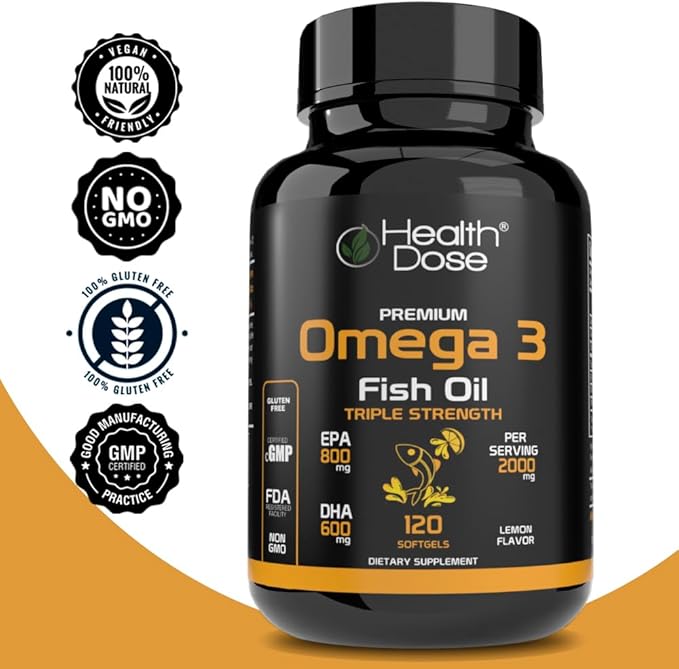 Premium Omega 3 Fish Oil Triple 120 Softgels 5
