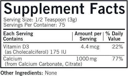 Kirkman - Calcium with Vitamin D3 Powder - 8 oz - Essential Minerals - Helps Maintain Strong Bones - Unflavored