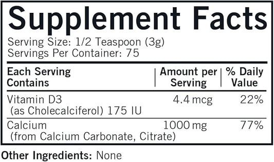 Kirkman - Calcium with Vitamin D3 Powder - 8 oz - Essential Minerals - Helps Maintain Strong Bones - Unflavored