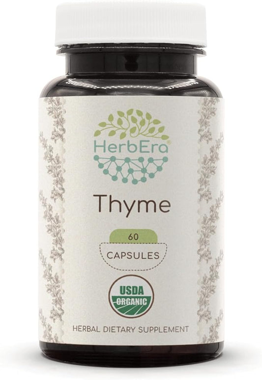Thyme 60 Capsules, 800 mg, USDA (60 Capsules)