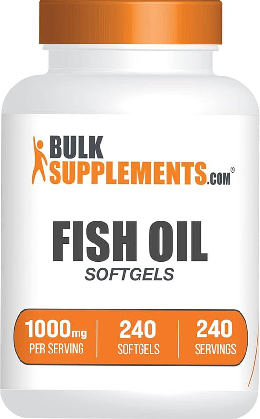 BulkSupplements.com Fish Oil 1000mg Softgels 3, Fish 1 Softgel 240 Softgels 1)