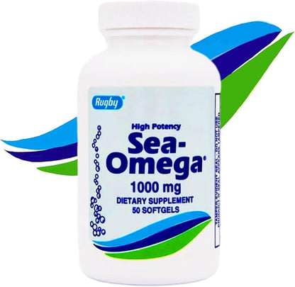 High Potency Rugby 1000mg Natural Deep Omega-3 Fatty 300mg,DHA 200mg)for 200mg)for Brain Health,150 Rapid 1