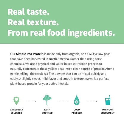 Sprout Living Organic Pea Protein Powder, 20 Grams (1 Pound)