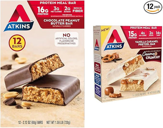 Atkins Chocolate Peanut Butter Protein Meal 16g Protein 12 Count 15g Protein 5 Count