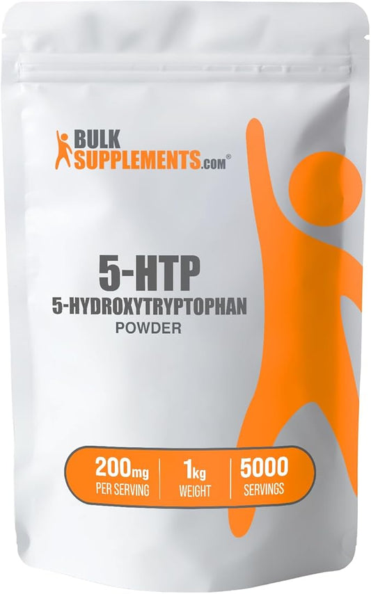BulkSupplements.com 5-HTP Powder 5-Hydroxytryptophan, 5 5 HTP 5-HTP 200mg, 200mg, Mood 200mg per 1kg (2.2 (2.2 lbs) 1)