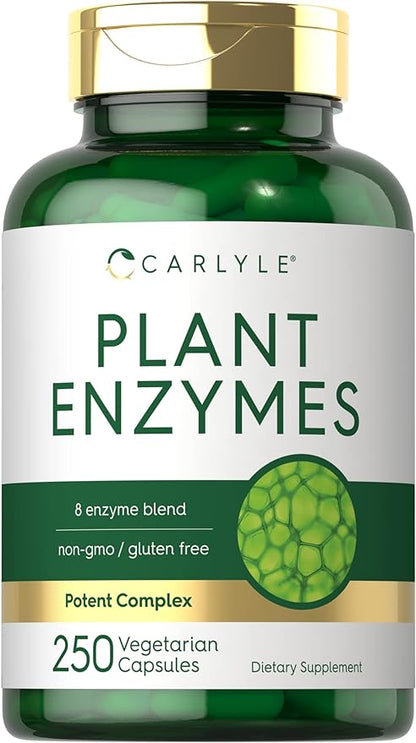 Carlyle Plant Enzymes with Protease, Papain, 250 Capsules