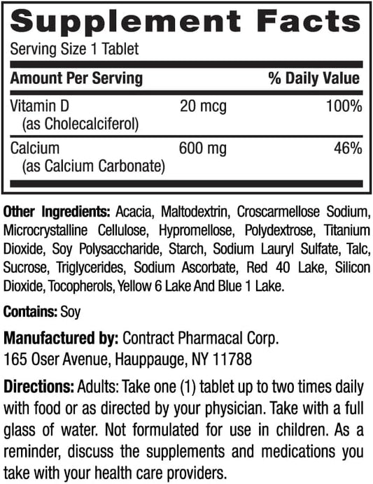 Earth's Splendor Bone Health Support, (600mg Calcium, 120 Tablets)