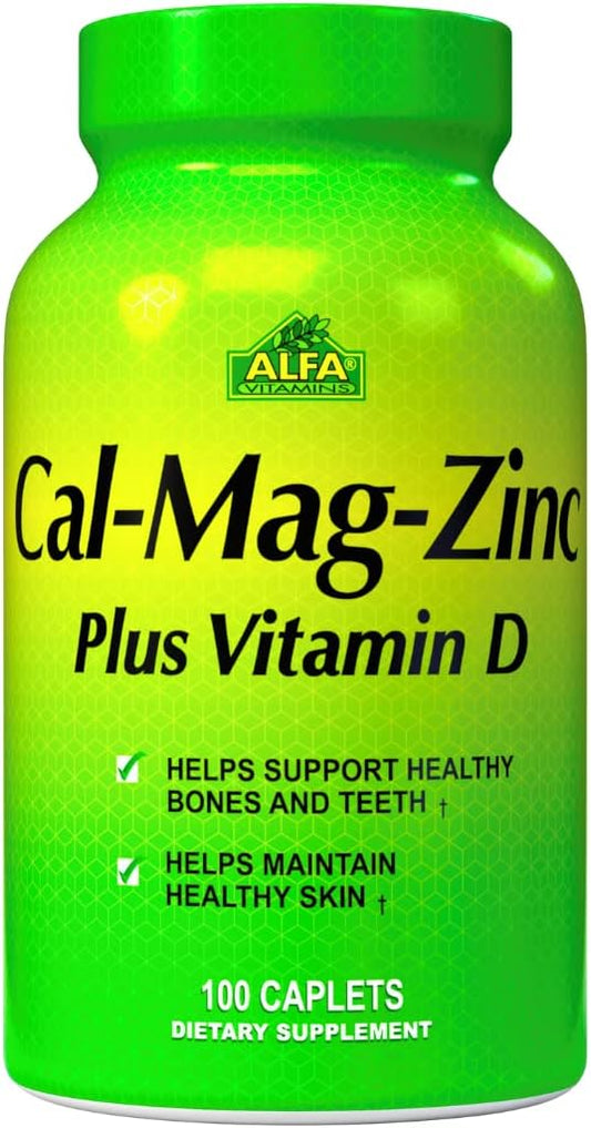 Calcium Magnesium Zinc Plus Vitamin D 100 Caplets