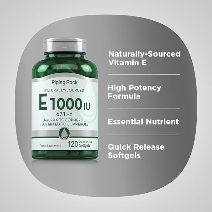 Piping Rock Vitamin E 1000 IU Softgels 120 Count