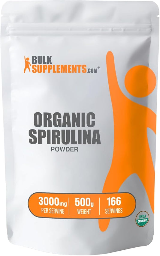 BulkSupplements.com Organic Spirulina Powder 3000mg per 500g (1.1 (1.1 lbs) 1)