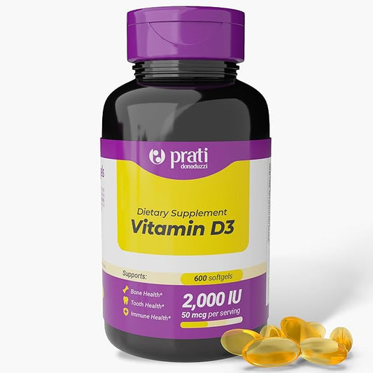 Vitamin D3 2,000 IU – 600 Softgels – Supports Defense System, Bone & Muscle Health – Family Size