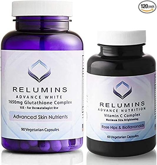 Relumins Advanced White Set 1650mg Glutathione (90 Capsules) (60 Capsules)
