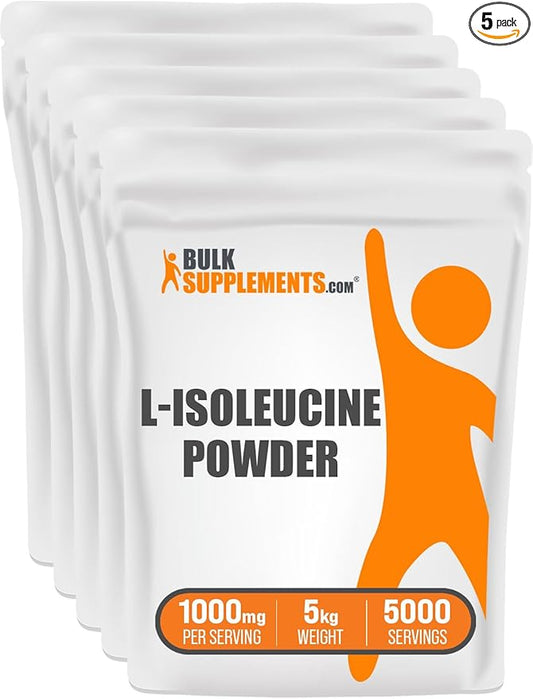 BulkSupplements.com L-Isoleucine Powder - Amino Acids for Immune Support, BCAA Supplement - Unflavored, Gluten Free - 1000mg per Serving (5 Kilograms - 11 lbs)