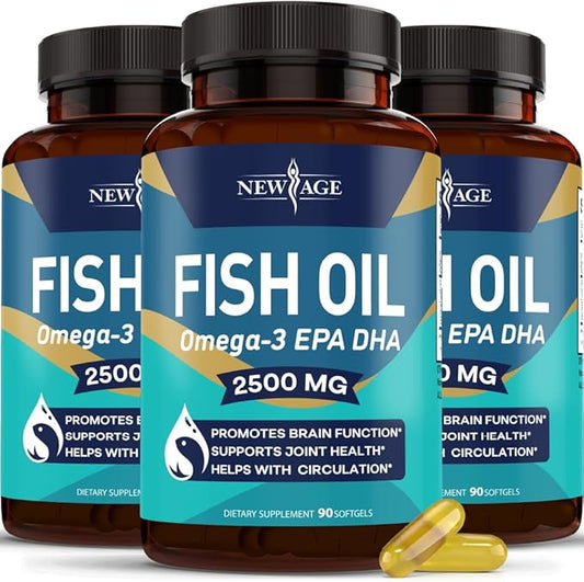 NEW AGE Omega 3 Fish Oil 2500mg Supplement (270 Softgels 3))