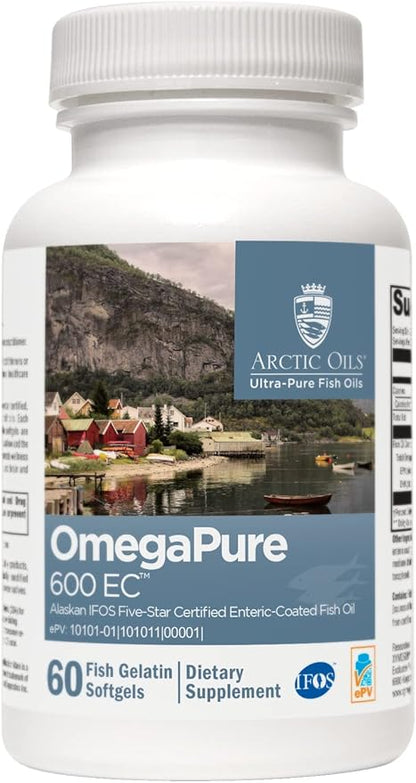 XYMOGEN OmegaPure 600 EC Omega-3 Supplement (60 Softgels)