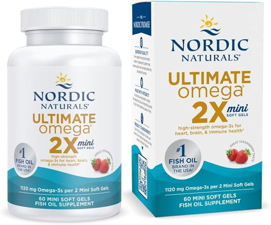 Nordic Naturals Ultimate Omega 2X Mini, 60 Mini 1120 mg Omega-3 - Omega-3 Fish 30 Servings
