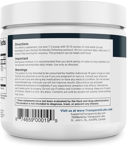 Transparent Labs Creatine HMB - Creatine Monohydrate Powder with HMB for Muscle Growth, Increased Strength, Enhanced Energy Output, and Improved Athletic Performance - 30 Servings, Watermelon