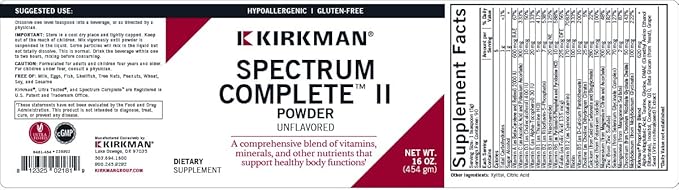 Kirkman Spectrum Complete II Powder - Hypoallergenic - 454 gm/16 oz