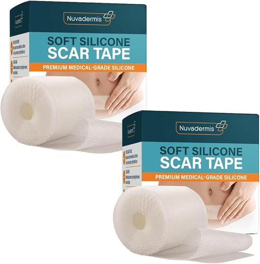NUVADERMIS Clear Silicone Scar Tape 120" x 1.5" Rolls 2