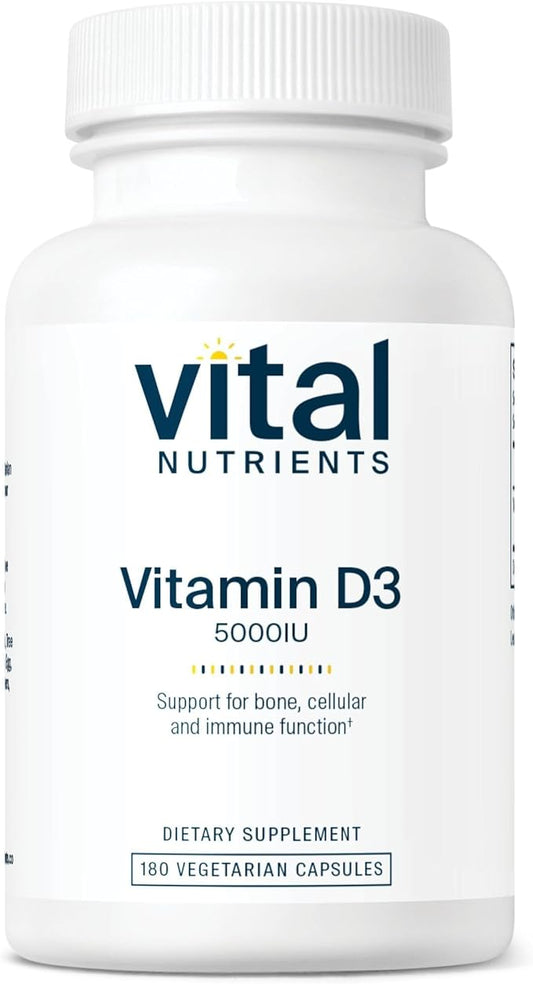 Vital Nutrients Vitamin D 5000 IU D3 Supplement 180 Capsules
