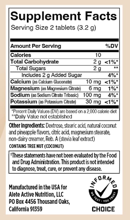 SaltStick Electrolyte FastChews Chewable Tablets | 120 Count - Coconut Pineapple | Salt Tablets for Runners, Sports Nutrition, Hydration Tablets, Electrolyte Chews | 12 Packets of 10 Tablets Each