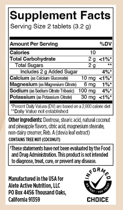 SaltStick Electrolyte FastChews Chewable Tablets | 120 Count - Coconut Pineapple | Salt Tablets for Runners, Sports Nutrition, Hydration Tablets, Electrolyte Chews | 12 Packets of 10 Tablets Each