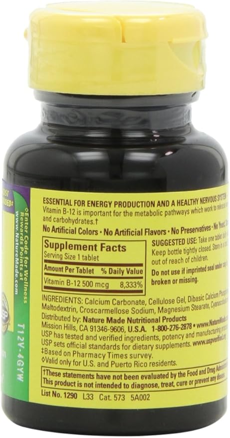 Nature Made Vitamin B-12 500 mcg 100 ea 2)
