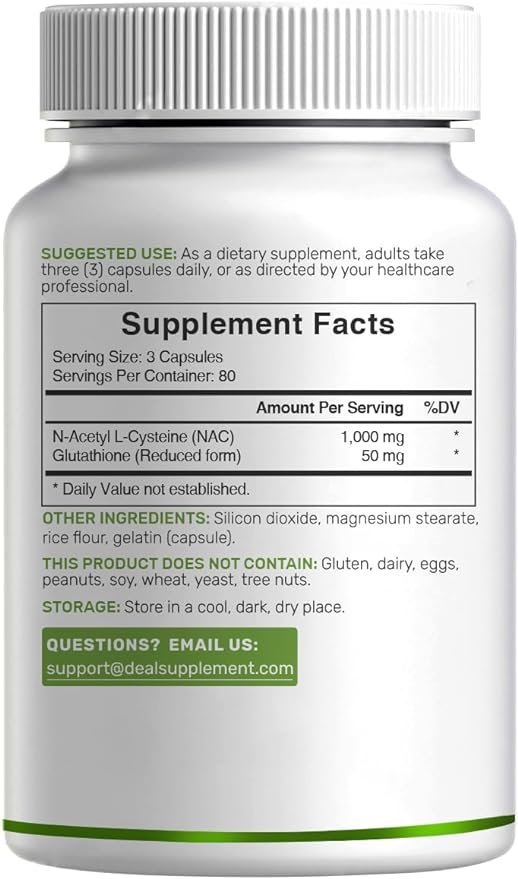 NAC Supplement (N-Acetyl Cysteine) 1,000*mg Per 240*Capsules –