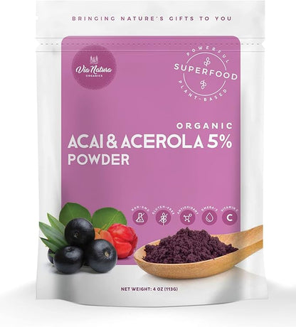 Organic Acai & Acerola 5% Powder, 4oz. Omega-3 |
