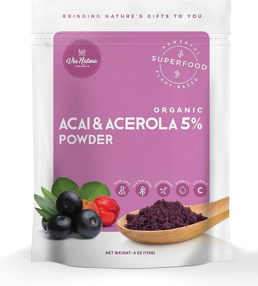 Organic Acai & Acerola 5% Powder, 4oz. Omega-3 |