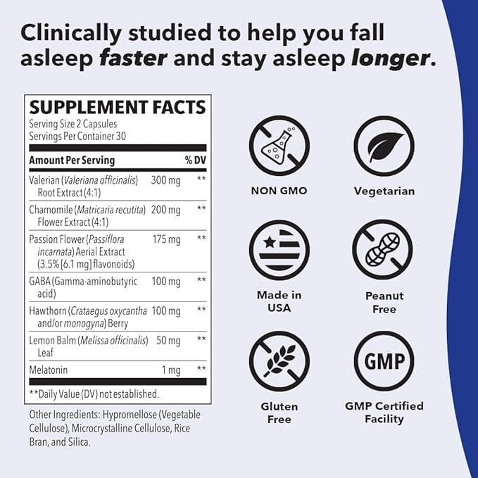 Rest-ZZZ - Powerful Sleep Support Supplement 60 Capsules