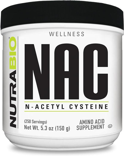 NutraBio N-Acetyl Cysteine Supplement (NAC) 150 Grams 600mg Serving