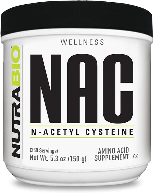 NutraBio N-Acetyl Cysteine Supplement (NAC) 150 Grams 600mg Serving