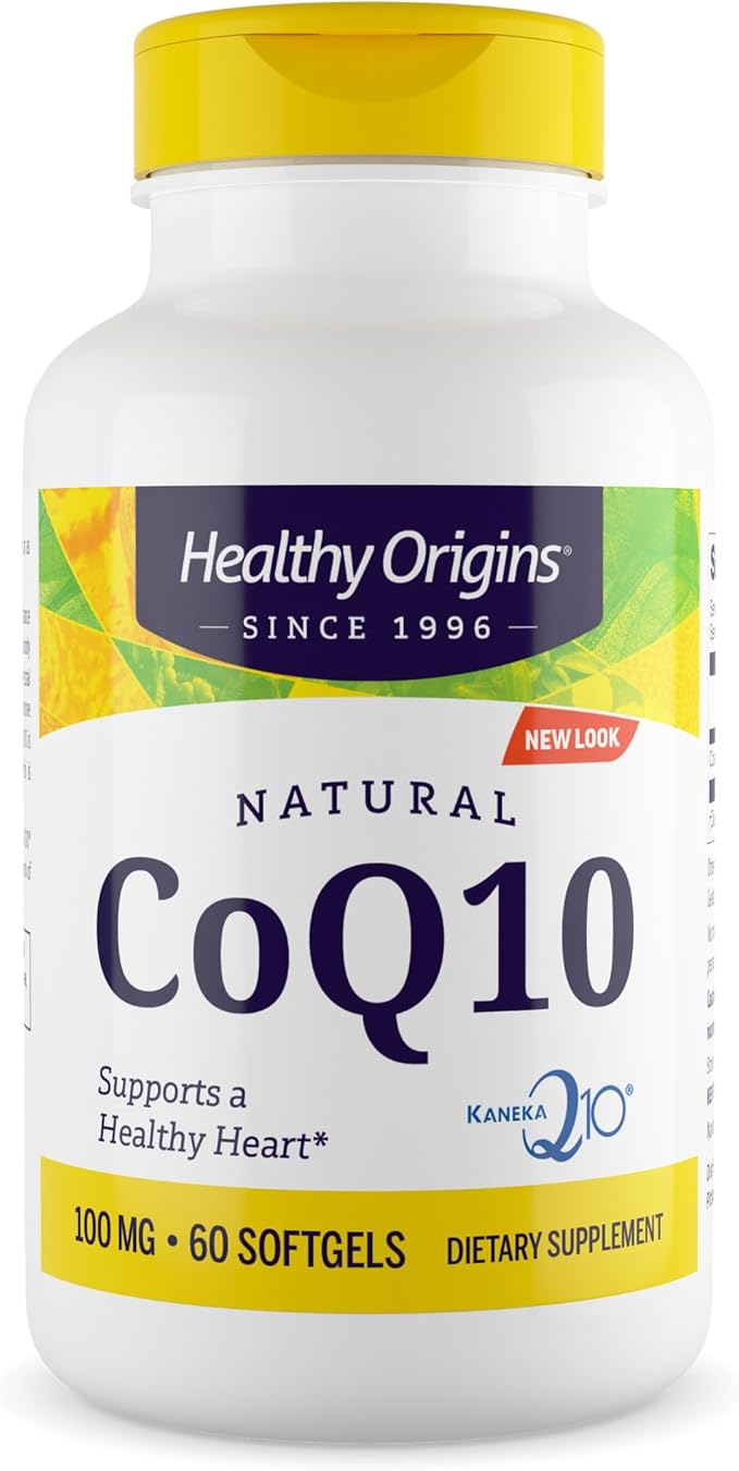 Healthy Origins Natural CoQ10 (Kaneka Q10), 100 mg 60 Softgels