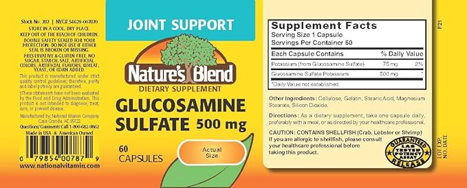 NAT B GLUCOSAMINE SULF CP 500MG60