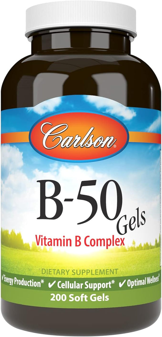 Carlson - B-50 Gels, Vitamin B 200 Softgels