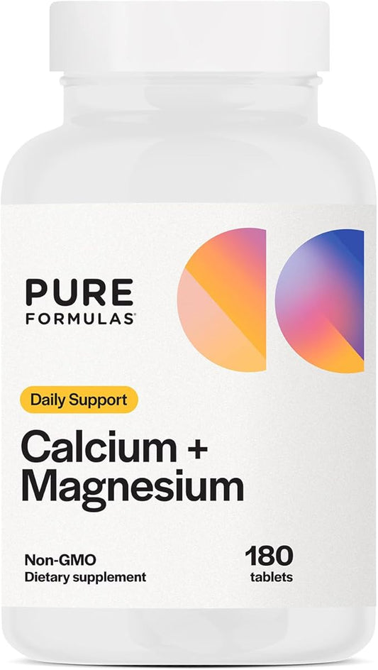 PureFormulas Calcium + Magnesium 180 Tablets