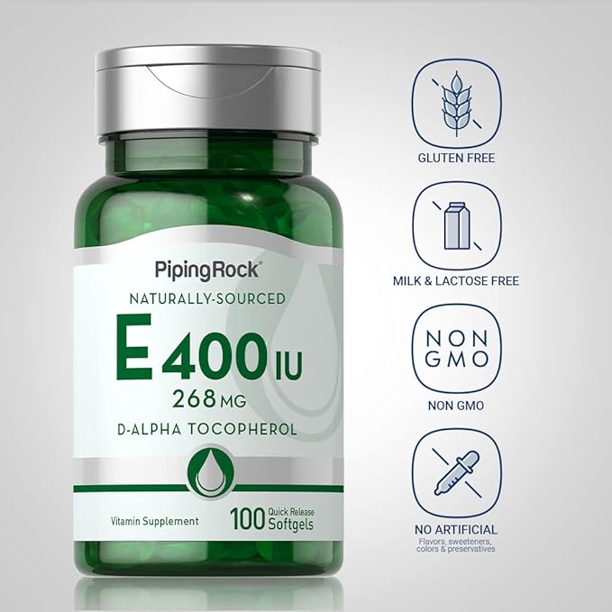 Piping Rock Vitamin E 400 IU Softgels 268mg | 100 Softgel