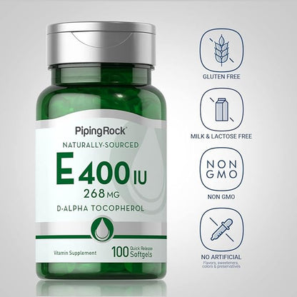 Piping Rock Vitamin E 400 IU Softgels 268mg | 100 Softgel