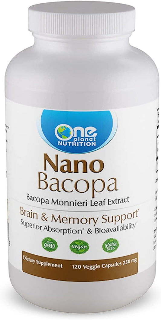 Nano Bacopa 250 mg, Bacopa Monnieri 120 Capsules