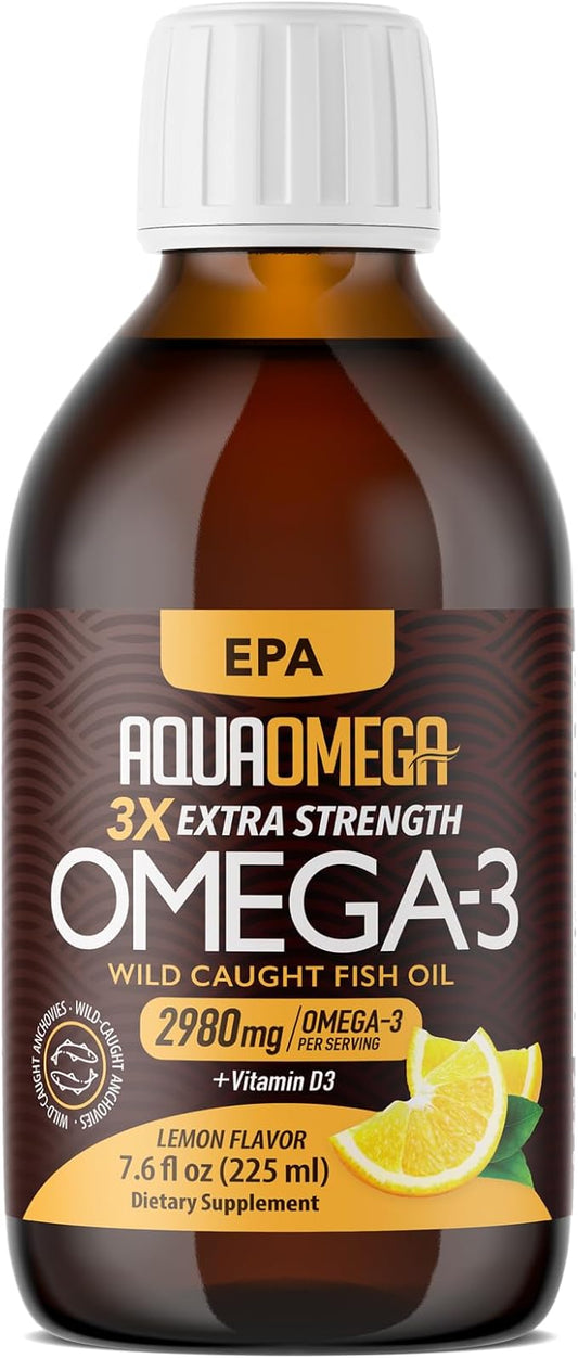 3X Extra Strength EPA Omega-3 Fish 3 Supplements 2980mg Burpless 7.60 Fl